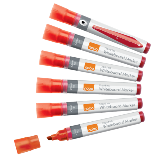 Rotuladores De Tinta Líquida Nobo Con Punta Biselada, 10 Unidades Rojo