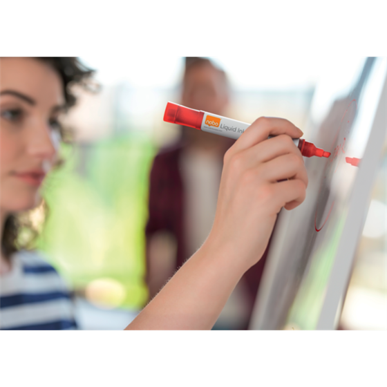 Rotuladores De Tinta Líquida Nobo Con Punta Biselada, 10 Unidades Rojo
