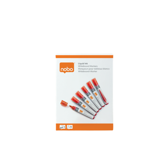 Rotuladores De Tinta Líquida Nobo Con Punta Biselada, 10 Unidades Rojo