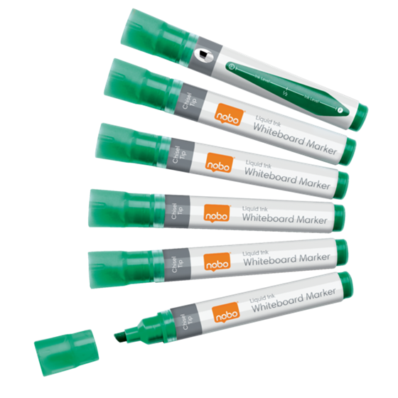 Rotuladores De Tinta Líquida Nobo Con Punta Biselada, 10 Unidades Verde