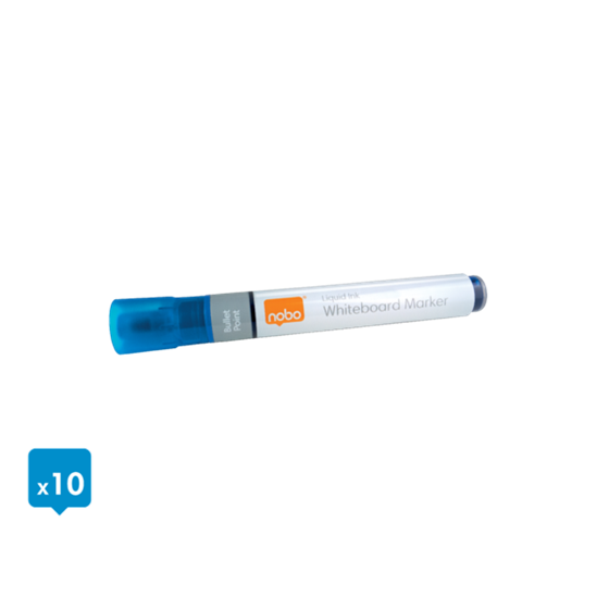Rotuladores De Tinta Líquida Nobo Con Punta Cónica, 10 Unidades Azul