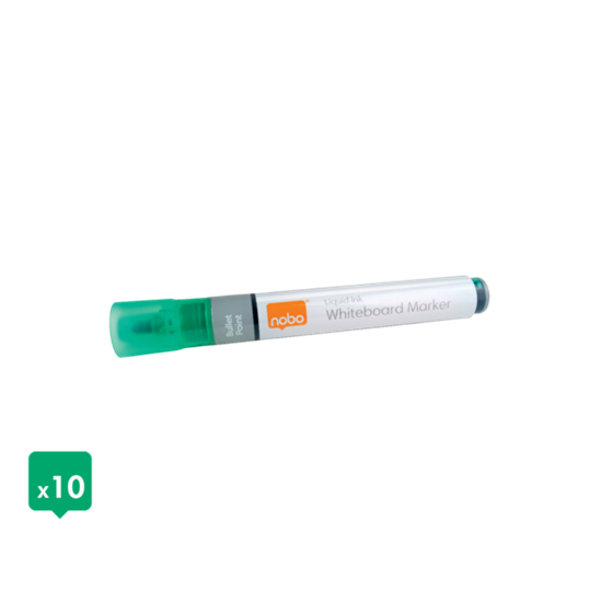 Rotuladores De Tinta Líquida Nobo Con Punta Cónica, 10 Unidades Verde