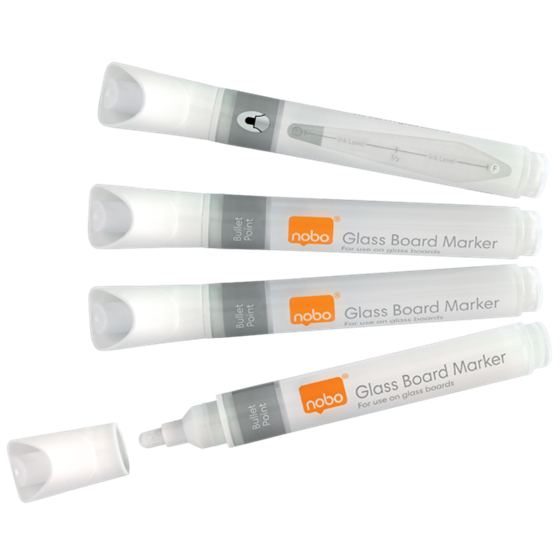 Rotuladores De Tinta Líquida Para Pizarra Blanca Nobo Con Punta Redondeada 4 Unidades Blanco