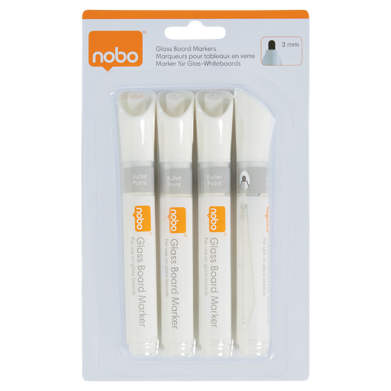 Rotuladores De Tinta Líquida Para Pizarra Blanca Nobo Con Punta Redondeada 4 Unidades Blanco