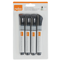 Rotuladores De Tinta Líquida Para Pizarra Blanca Nobo Con Punta Redondeada 4 Unidades Negro