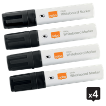 Rotuladores Glide Jumbo Nobo Con Punta Biselada, 4 Unidades Negro
