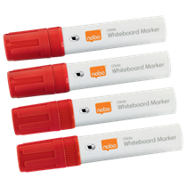 Rotuladores Glide Jumbo Nobo Con Punta Biselada, 4 Unidades Rojo