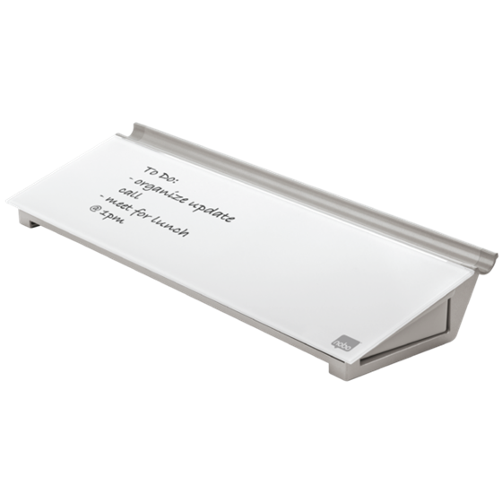 Set De Sobremesa Con Pizarra De Cristal Con Superficie De Borrado En Seco Nobo De 458X154 Mm Blanco Brillante