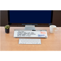 Set De Sobremesa Con Pizarra De Cristal Con Superficie De Borrado En Seco Nobo De 458X154 Mm Blanco Brillante