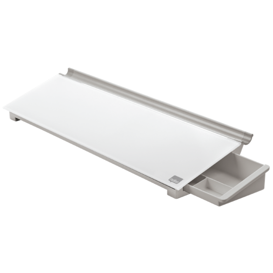 Set De Sobremesa Con Pizarra De Cristal Con Superficie De Borrado En Seco Nobo De 458X154 Mm Blanco Brillante