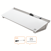 Set De Sobremesa Con Pizarra De Cristal Con Superficie De Borrado En Seco Nobo De 458X154 Mm Blanco Brillante
