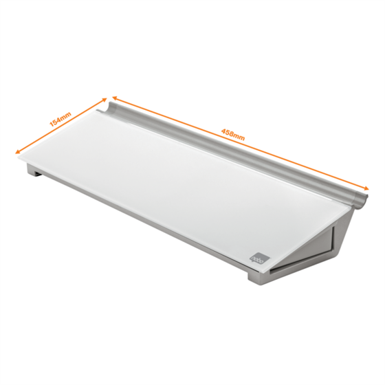 Set De Sobremesa Con Pizarra De Cristal Con Superficie De Borrado En Seco Nobo De 458X154 Mm Blanco Brillante