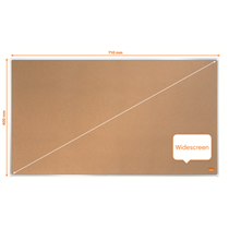 Tablero De Anuncios De Corcho De Formato Panorámico Nobo Impression Pro De 710X400 Mm Natural