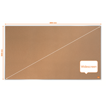 Tablero De Anuncios De Corcho De Formato Panorámico Nobo Impression Pro De 890X500 Mm Natural
