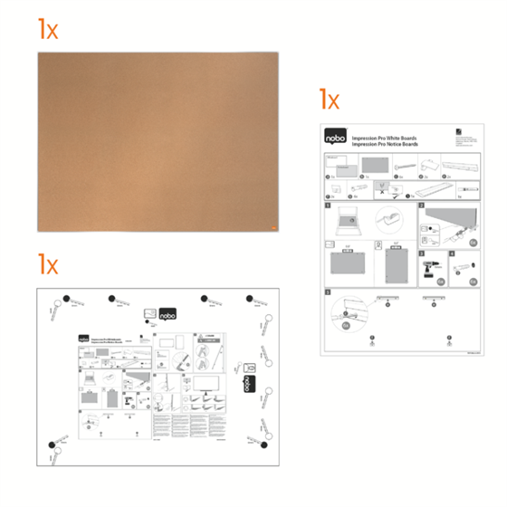 Tablero De Anuncios De Corcho Nobo Impression Pro De 1500X1200 Mm Natural