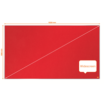 Tablero De Anuncios De Fieltro De Formato Panorámico Nobo Impression Pro De 1220X690 Mm Rojo