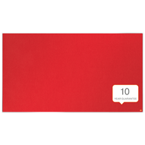 Tablero De Anuncios De Fieltro De Formato Panorámico Nobo Impression Pro De 1550X870 Mm Rojo