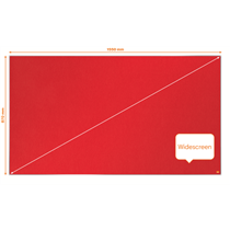 Tablero De Anuncios De Fieltro De Formato Panorámico Nobo Impression Pro De 1550X870 Mm Rojo