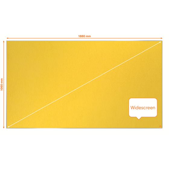 Tablero De Anuncios De Fieltro De Formato Panorámico Nobo Impression Pro De 1880X1060 Mm Amarillo