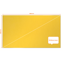 Tablero De Anuncios De Fieltro De Formato Panorámico Nobo Impression Pro De 1880X1060 Mm Amarillo