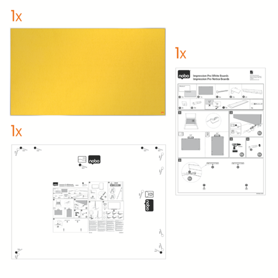 Tablero De Anuncios De Fieltro De Formato Panorámico Nobo Impression Pro De 1880X1060 Mm Amarillo