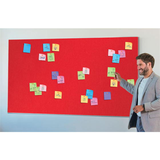 Tablero De Anuncios De Fieltro De Formato Panorámico Nobo Impression Pro De 1880X1060 Mm Rojo