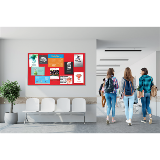 Tablero De Anuncios De Fieltro De Formato Panorámico Nobo Impression Pro De 1880X1060 Mm Rojo