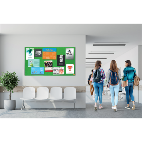 Tablero De Anuncios De Fieltro De Formato Panorámico Nobo Impression Pro De 710X400 Mm Verde