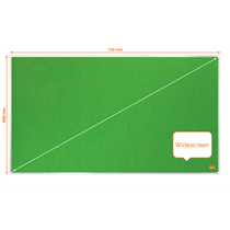 Tablero De Anuncios De Fieltro De Formato Panorámico Nobo Impression Pro De 710X400 Mm Verde