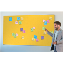 Tablero De Anuncios De Fieltro De Formato Panorámico Nobo Impression Pro De 890X500 Mm Amarillo