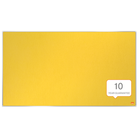 Tablero De Anuncios De Fieltro De Formato Panorámico Nobo Impression Pro De 890X500 Mm Amarillo