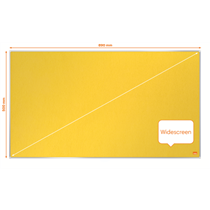 Tablero De Anuncios De Fieltro De Formato Panorámico Nobo Impression Pro De 890X500 Mm Amarillo