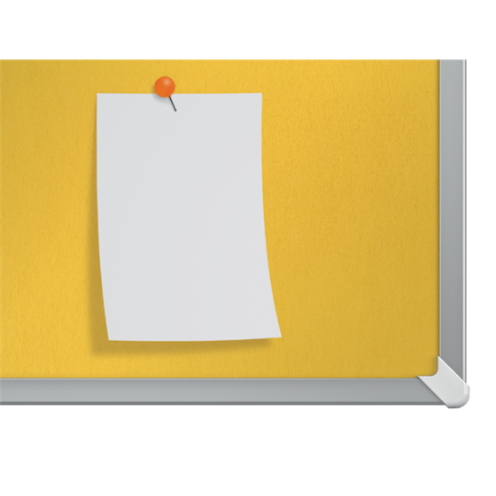 Tablero De Anuncios De Fieltro De Formato Panorámico Nobo Impression Pro De 890X500 Mm Amarillo