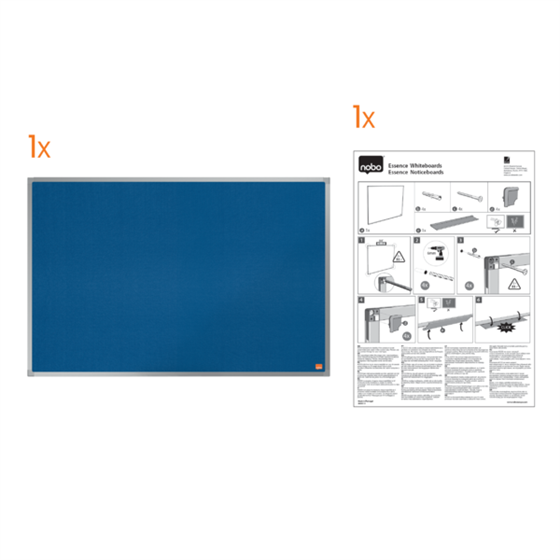 Tablero De Anuncios De Fieltro Nobo Essence De 1500X1200 Mm Azul