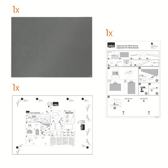 Tablero De Anuncios De Fieltro Nobo Impression Pro De 1200X900 Mm Gris