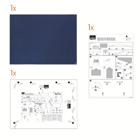 Tablero De Anuncios De Fieltro Nobo Impression Pro De 1800X1200 Mm Azul