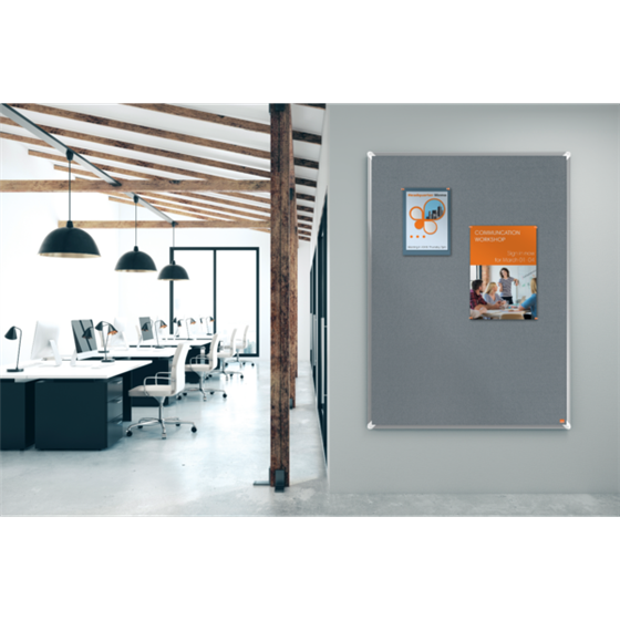 Tablero De Anuncios De Fieltro Nobo Premium Plus 1200X900 Mm Gris