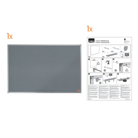 Tablero De Noticias De Fieltro Nobo Essence 1200X900Mm Gris