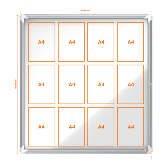 Vitrina De Exteriores Nobo Para 12 Hojas A4 Con Superficie Blanca Magnética Blanco