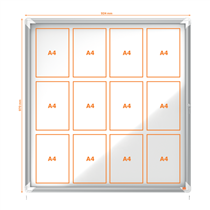 Vitrina De Exteriores Nobo Para 12 Hojas A4 Con Superficie Blanca Magnética Blanco