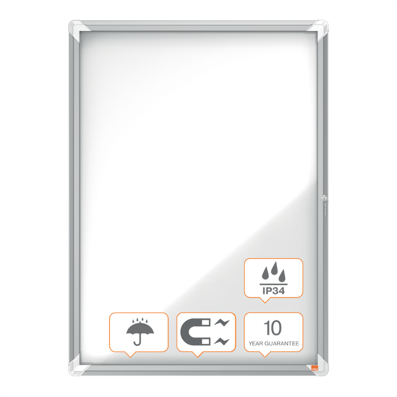 Vitrina De Exteriores Nobo Para 9 Hojas A4 Con Superficie Blanca Magnética Blanco