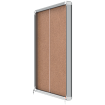 Vitrina De Interior Nobo Para 12 Hojas A4 Con Superficie De Corcho Y Puerta Deslizante Natural
