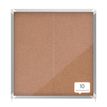 Vitrina De Interior Nobo Para 12 Hojas A4 Con Superficie De Corcho Y Puerta Deslizante Natural