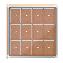 Vitrina De Interior Nobo Para 12 Hojas A4 Con Superficie De Corcho Y Puerta Deslizante Natural