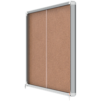 Vitrina De Interior Nobo Para 18 Hojas A4 Con Superficie De Corcho Y Puerta Deslizante Natural
