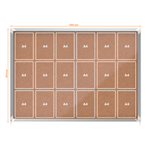 Vitrina De Interior Nobo Para 18 Hojas A4 Con Superficie De Corcho Y Puerta Deslizante Natural