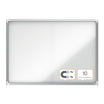 Vitrina De Interior Nobo Para 18 Hojas A4 Con Superficie Magnética Y Puerta Deslizante Blanco