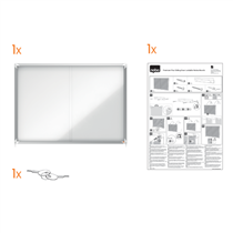 Vitrina De Interior Nobo Para 18 Hojas A4 Con Superficie Magnética Y Puerta Deslizante Blanco