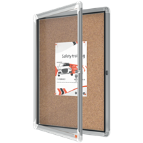 Vitrina De Interior Nobo Para 4 Hojas A4 Con Superficie De Corcho Natural