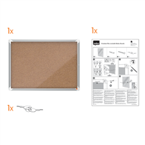 Vitrina De Interior Nobo Para 4 Hojas A4 Con Superficie De Corcho Natural